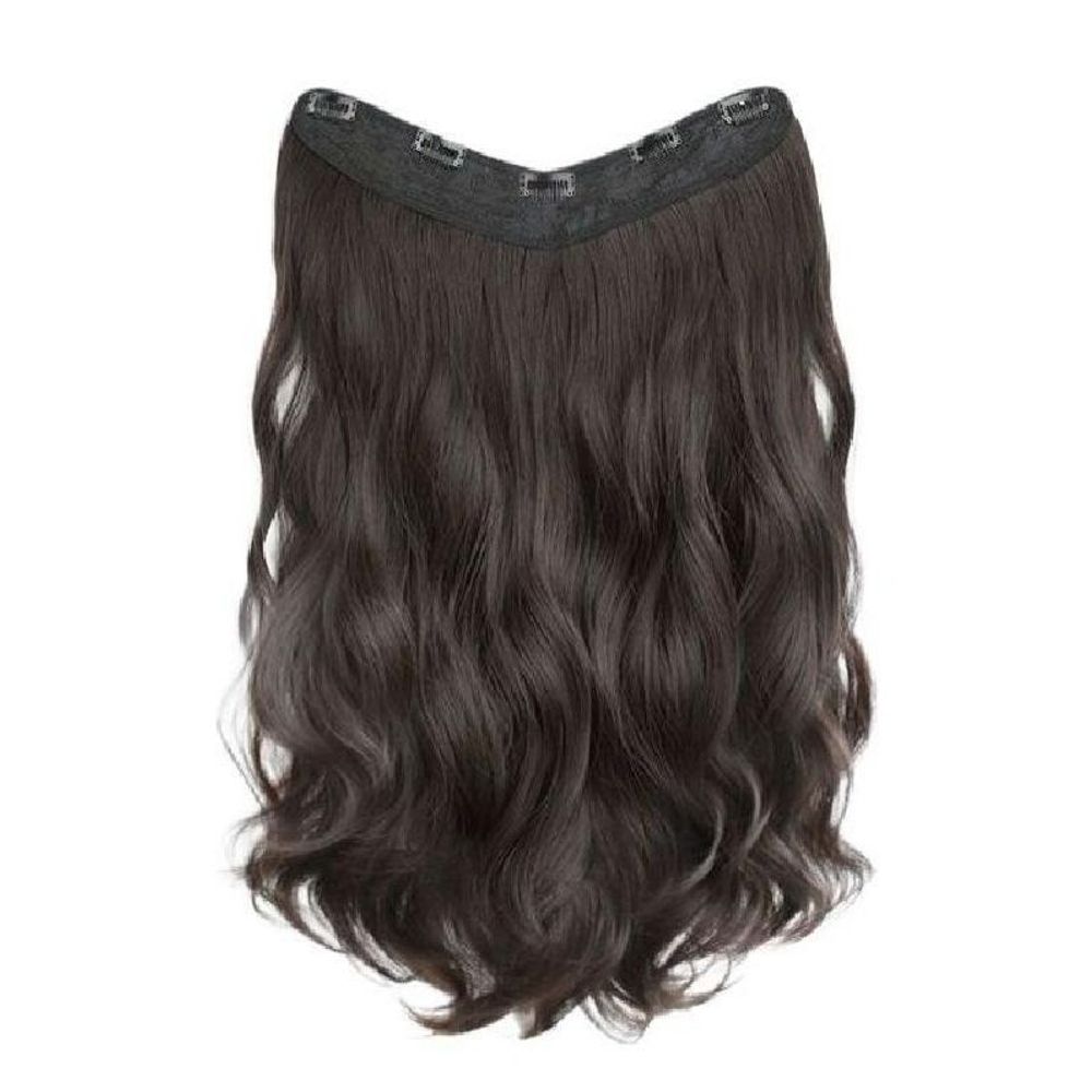 붙임머리 긴머리 가발 헤어피스 생머리 똑딱이 A. 원피스 V자 컬 헤어피스 45CM 내추럴 - 상품 이미지
