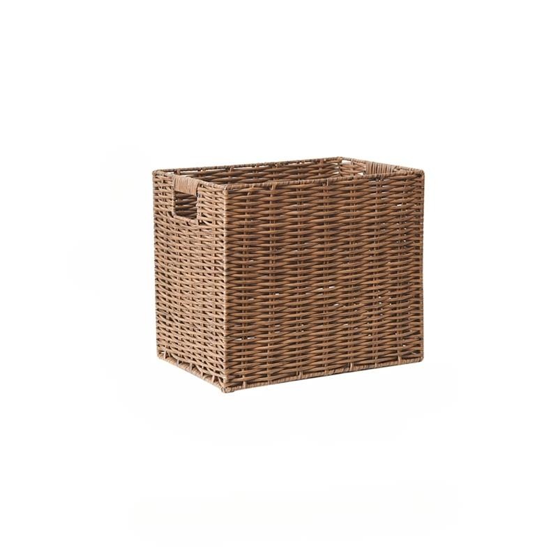 라탄 스타일 방수 수납바구니 욕실 정리함 세탁물 수납함 S 25x18x20cm - 상품 이미지
