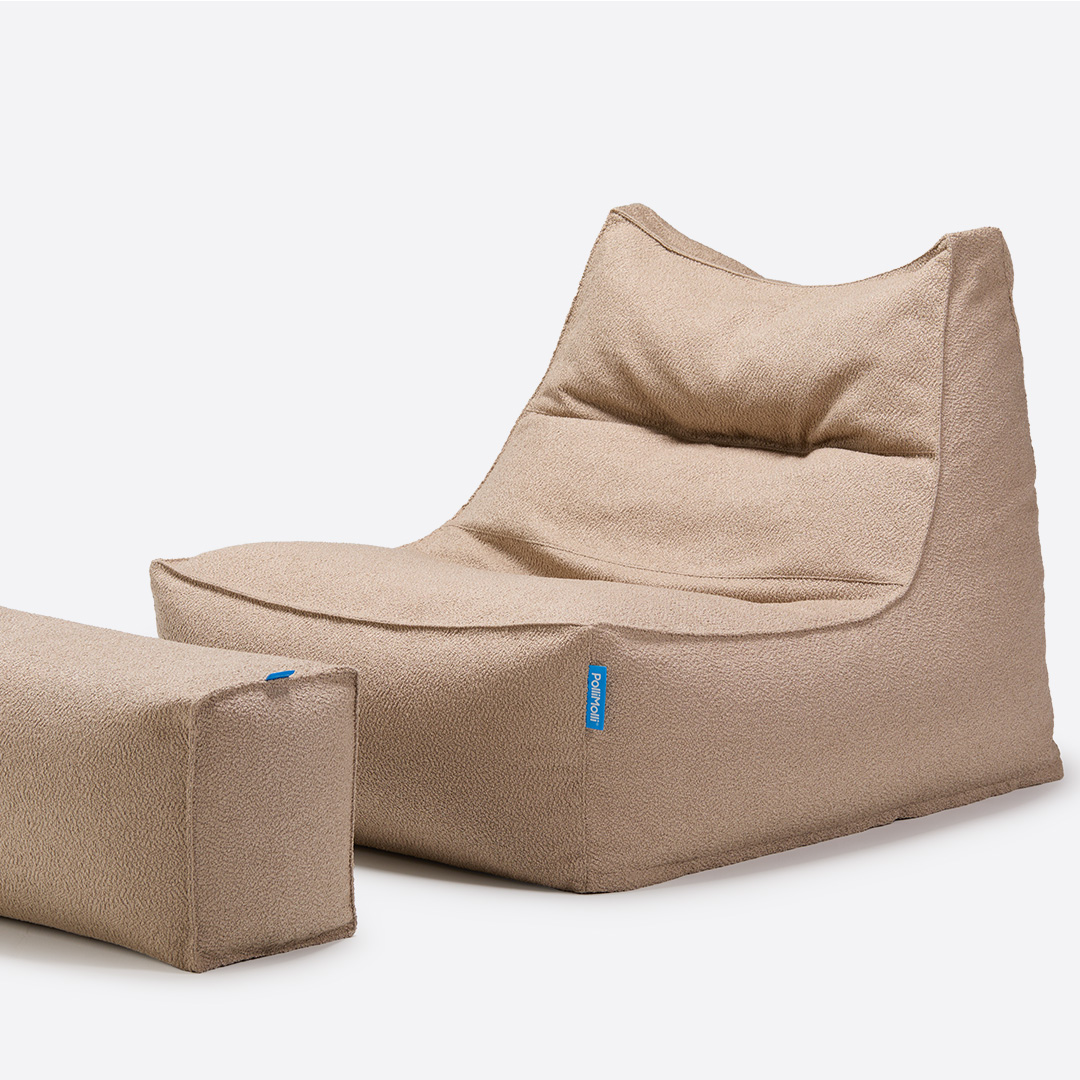 폴리몰리 빈백소파 1인용 대형 607B 부클레 좌식 쇼파 쿠션, 라이트 토프 (메시속커버, 선택안함)