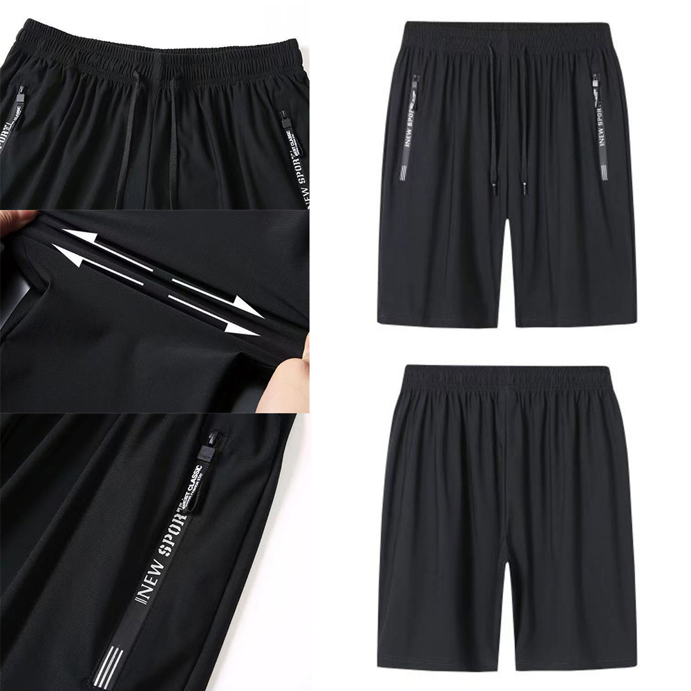 남성 쿨링 팬츠 시원한 여름 남자 통기성 포켓지퍼 반바지 - 상품 이미지