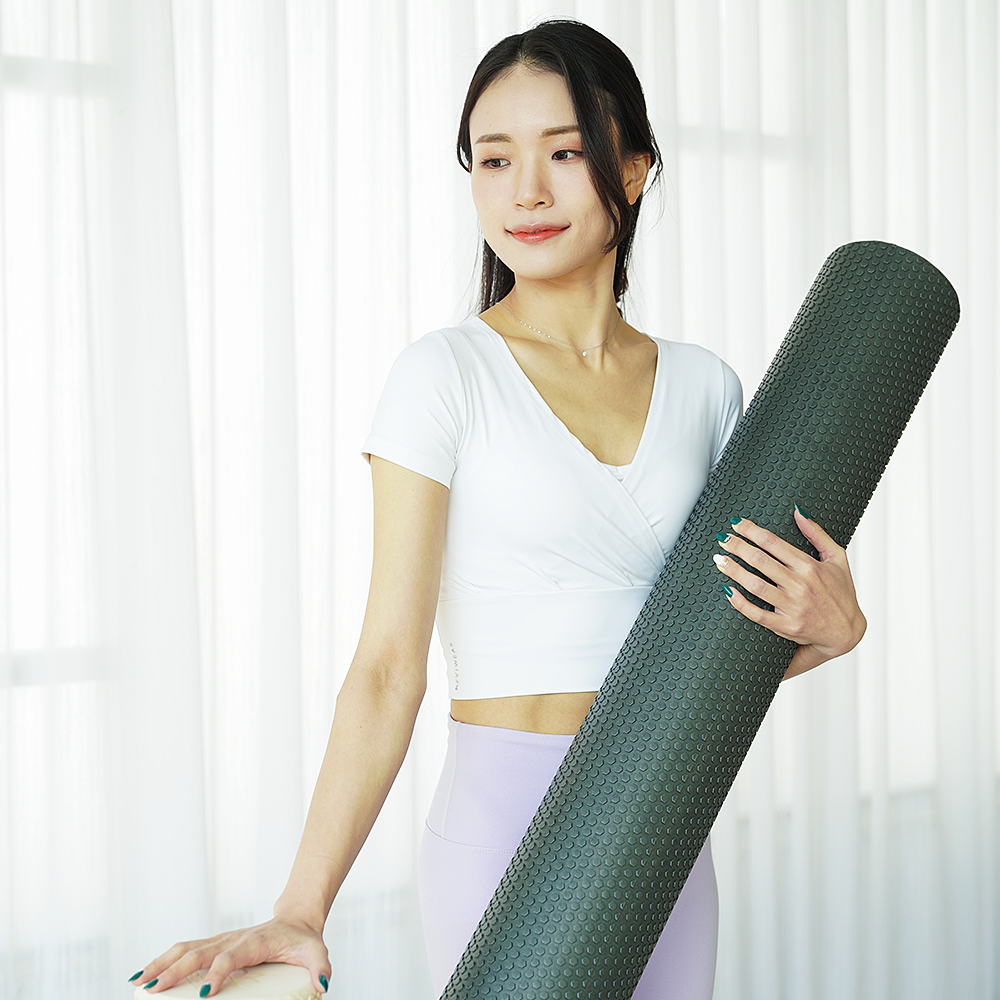 카르빈 EVA 폼롤러 요가 필라테스 마사지 90cm, 그래파이트