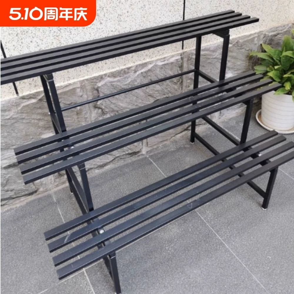 계단식 화분 받침대 스텐 거치대 다육이선반 B. 단일층 80cm 길이 검정 탄소강 안정적 - 상세 이미지 2