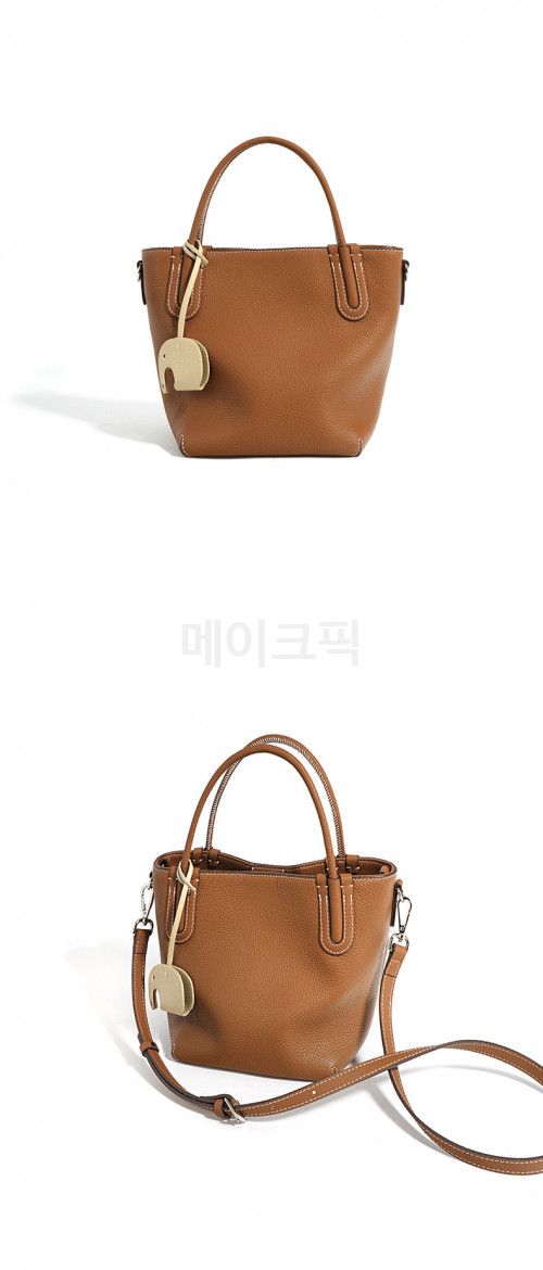 여성 소가죽 버킷백 가벼운 핸드백 데일리 숄더백 고급스러운 패션 스타일 야채 바구니 디자인 실용적 외출용 이미지 6