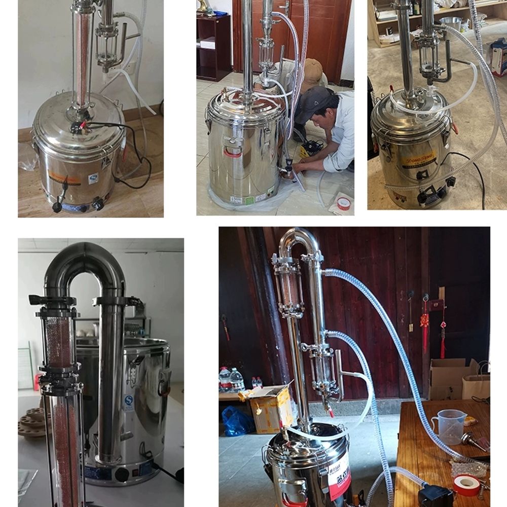 증류기 전통주 와인 대용량 알콜 양조 발효기 제조기 A. 15L 스테인리스 스틸 중공 표준 - 상세 이미지 5