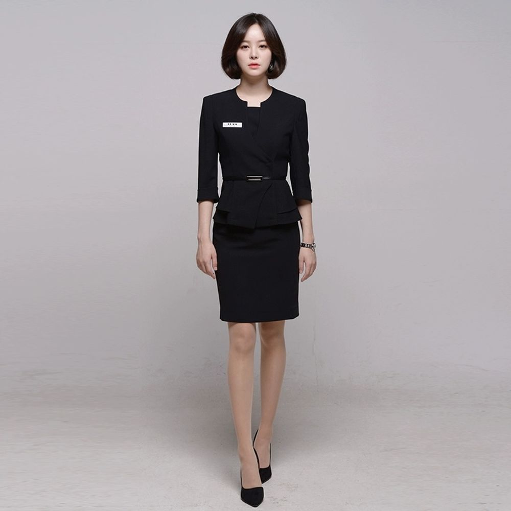상담 실장 유니폼 학원 프론트 성형외과 피부과 A. 흰색 74 소매 검은 치마, A. S - 상세 이미지 5