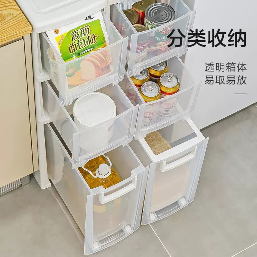 폭좁은 수납장 냉장고틈새장 서랍장 B. 4, A. 26 폭 깊은 바닥 층 풀리 25 층 선 - 상세 이미지 3