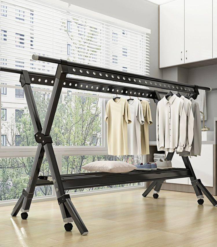 바퀴달린 이불건조대 대형 빨래 접이식 이동 이불빨래 튼튼한 플래그십 7세대 130~230cm 휠 큰 - 상품 이미지