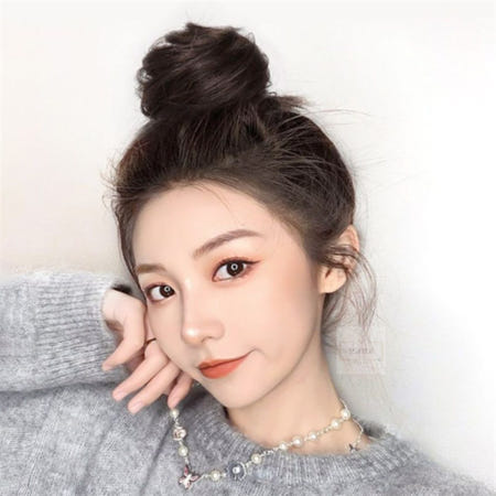 보급창고 올림머리 가발 브라운 뿌까머리