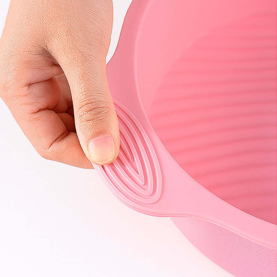 짱짱한 실리콘몰드 원형베이킹팬 높이6cm 4호사이즈 핑크 케익 케이크몰드 베이킹틀 이미지 7