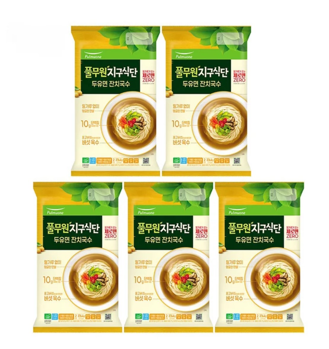풀무원 두유면 잔치 국수 비빔 소면 국수 374.4g x 5개 - 상품 이미지