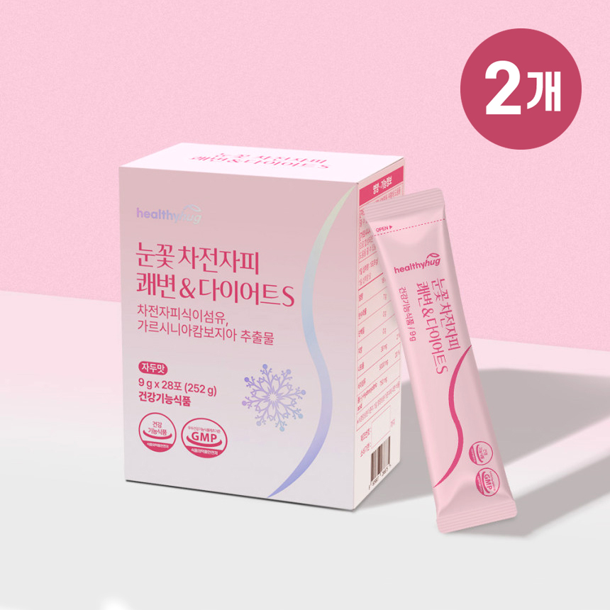 헬씨허그 눈꽃 차전자피 쾌변 다이어트 가르시니아 식이섬유 28포, 2개 - 상품 이미지