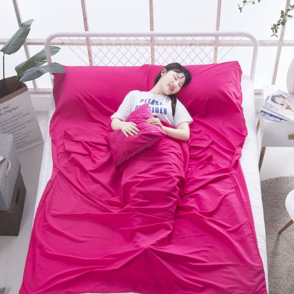 초경량 호텔 여행 침낭 라이너 시트 해외여행 캠핑 여행용 A. 빙하 블루 75 210 - 상세 이미지 3