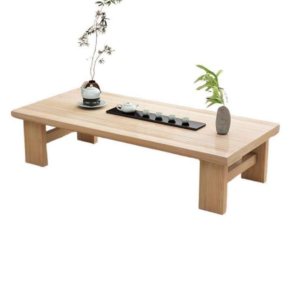 티테이블 원목 거실 다과상 다다미 좌식 탁자 커피 3.5cm 100x60x35cm 브라운 - 상세 이미지 2