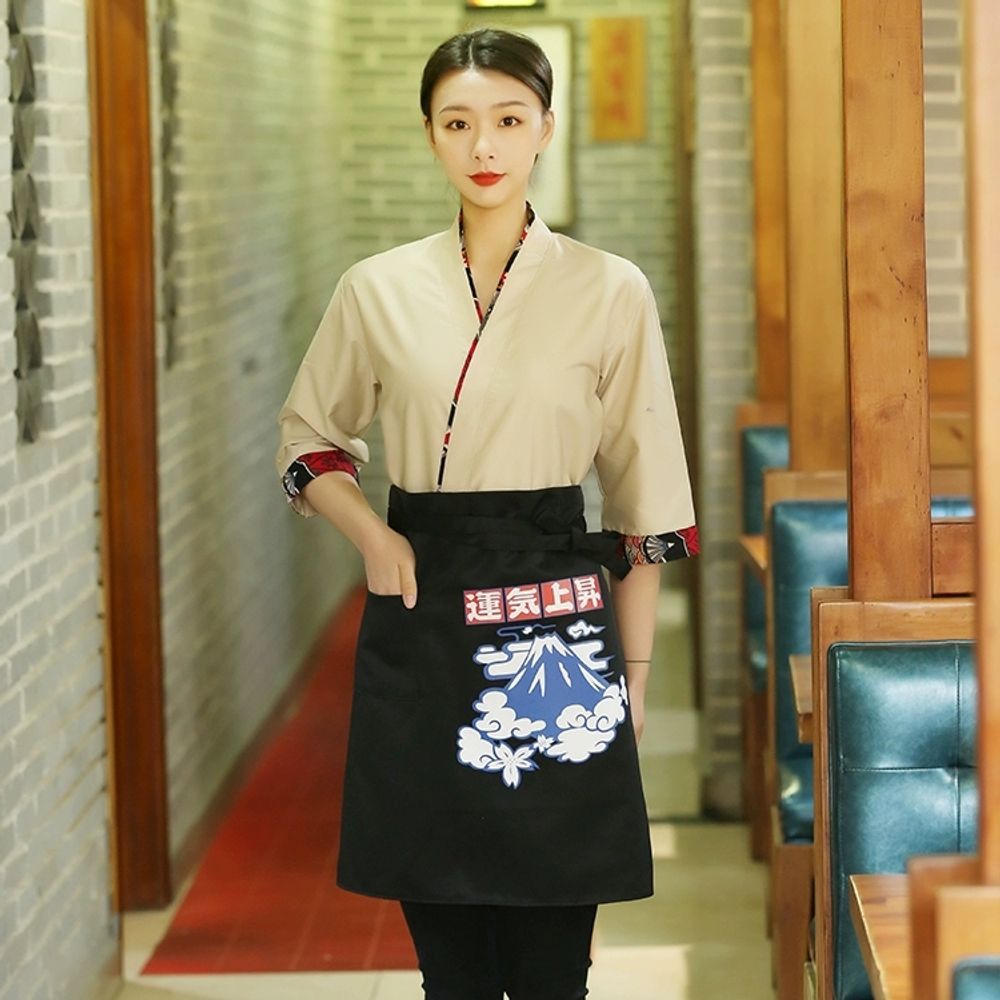 고급 홀 유니폼 의사가운 서빙 바리스타 빅사이즈 단 A. 레드 빅 웨이브 최고가, A. S - 상세 이미지 4