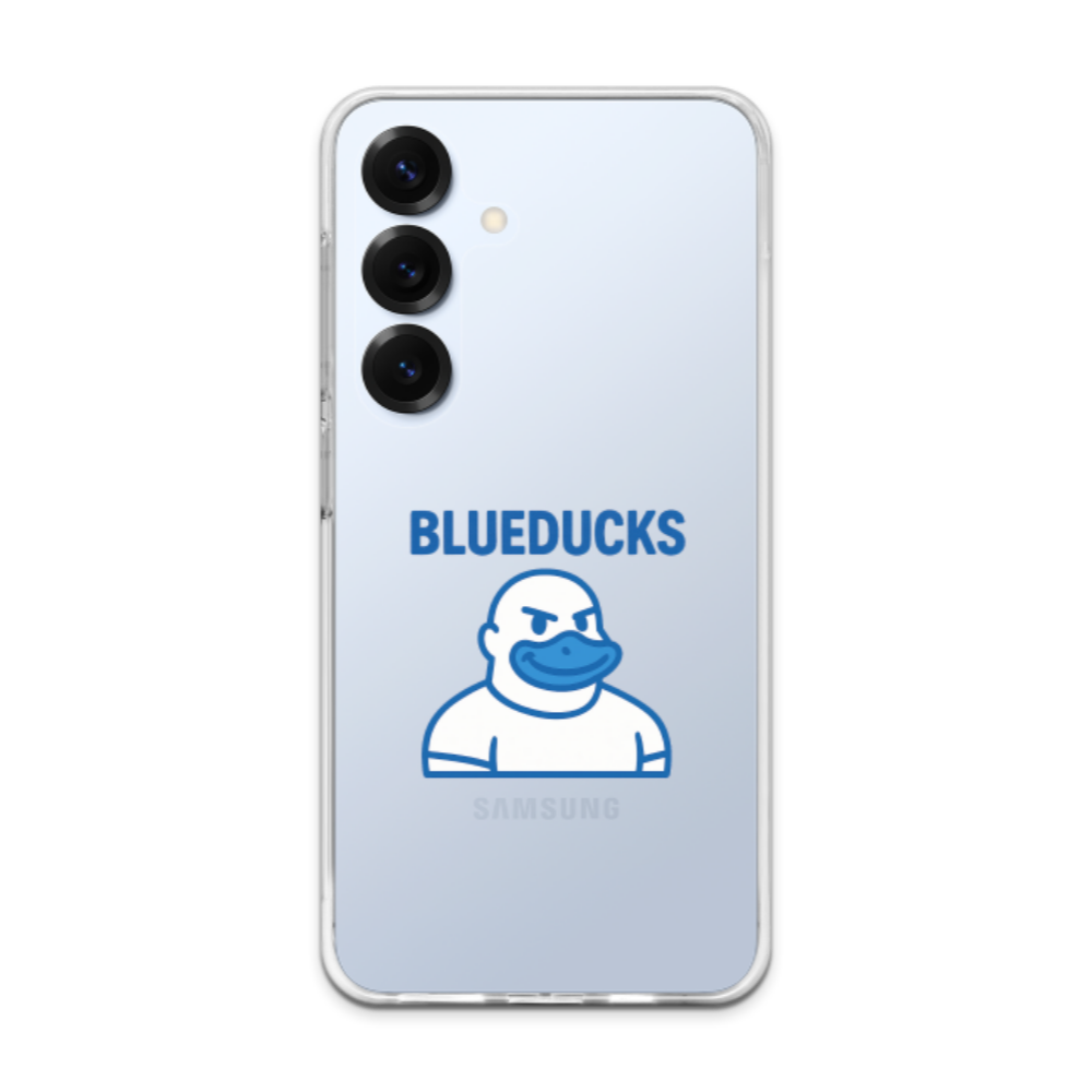 투명 젤리 케이스 / 갤럭시 S25 S24 S23 BLUEDUCKS 근육덕 캐릭터 로고 / TPU 에어쿠션 스마트폰 보호 케이스 이미지 7