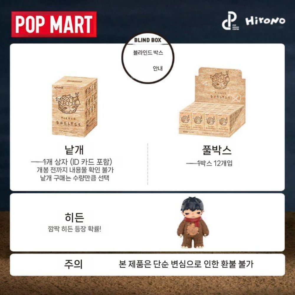 정품 팝마트 히로노 은신처 시리즈 블라인드 랜덤 박스 키덜트 피규어 - 상세 이미지 4