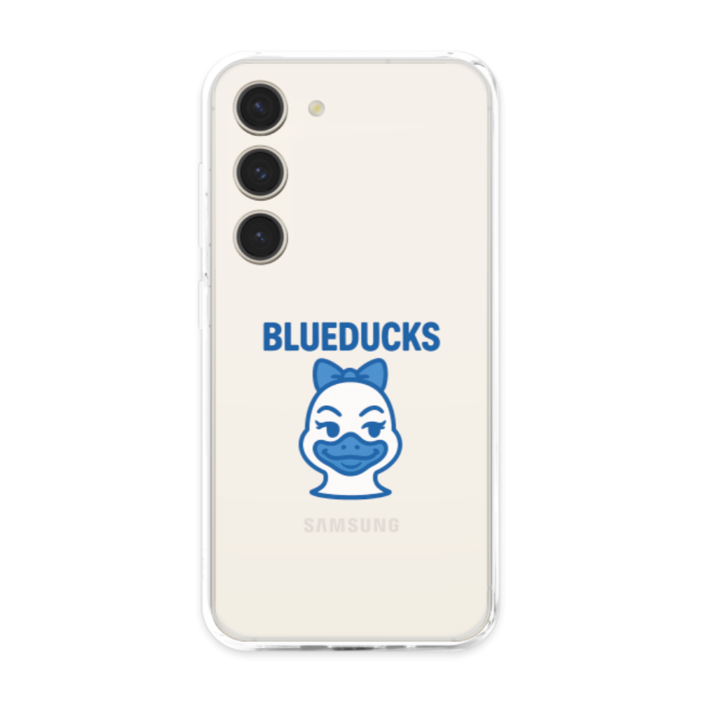 투명 젤리 케이스 / 갤럭시 S25 S24 S23 BLUEDUCKS 러블리덕 캐릭터 / TPU 에어쿠션 스마트폰 보호 케이스 - 상품 이미지
