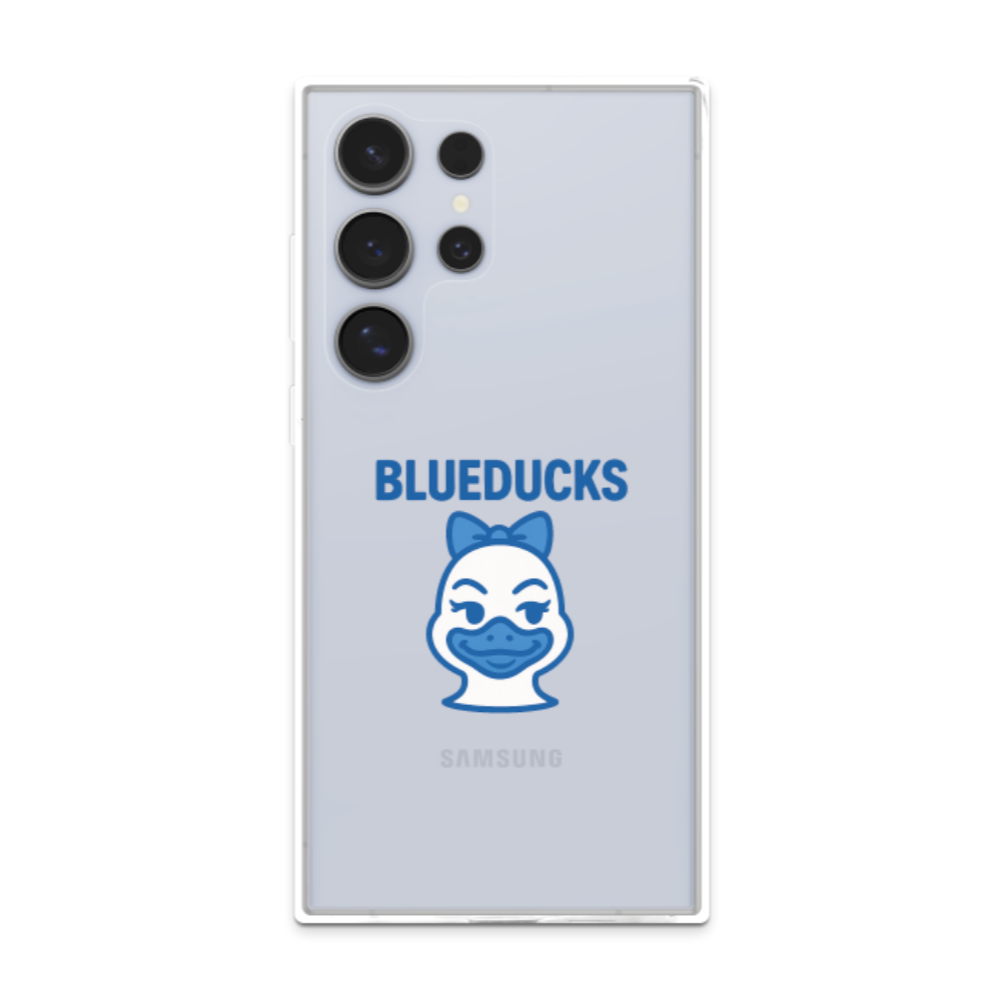 투명 젤리 케이스 / 갤럭시 S25 S24 S23 BLUEDUCKS 러블리덕 캐릭터 / TPU 에어쿠션 스마트폰 보호 케이스 - 상세 이미지 5