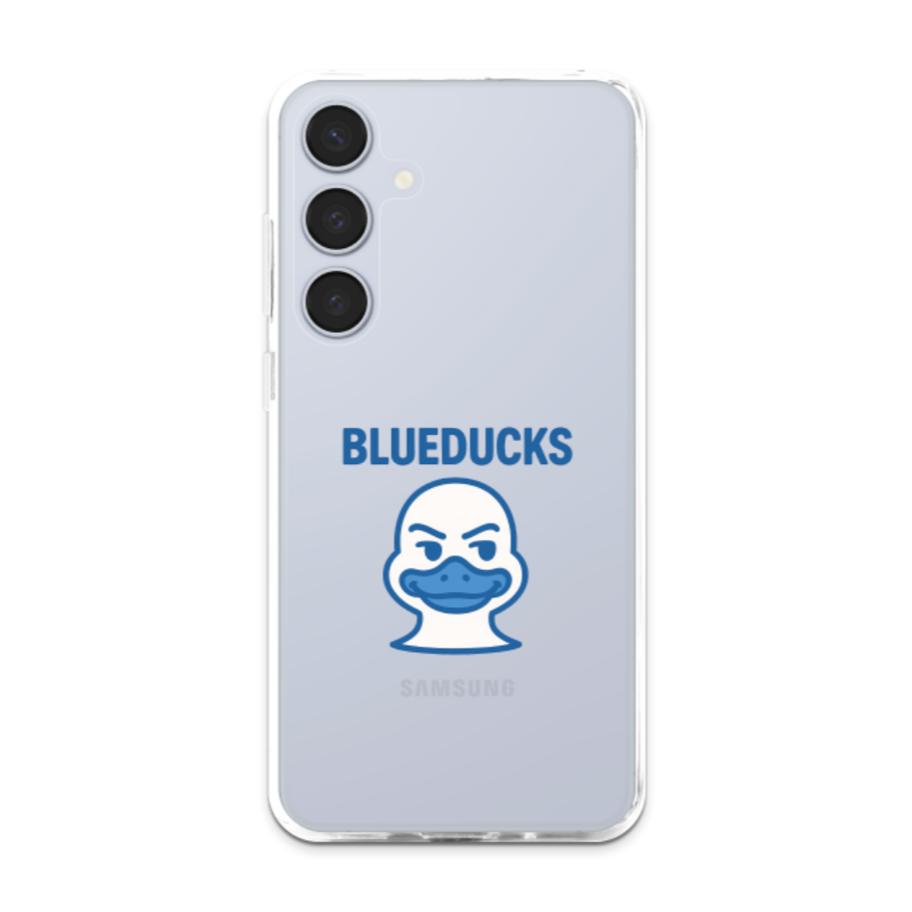 투명 젤리 케이스 / 갤럭시 S25 S24 S23 BLUEDUCKS 버디덕 캐릭터 로고 / TPU 에어쿠션 스마트폰 보호 케이스 이미지 6