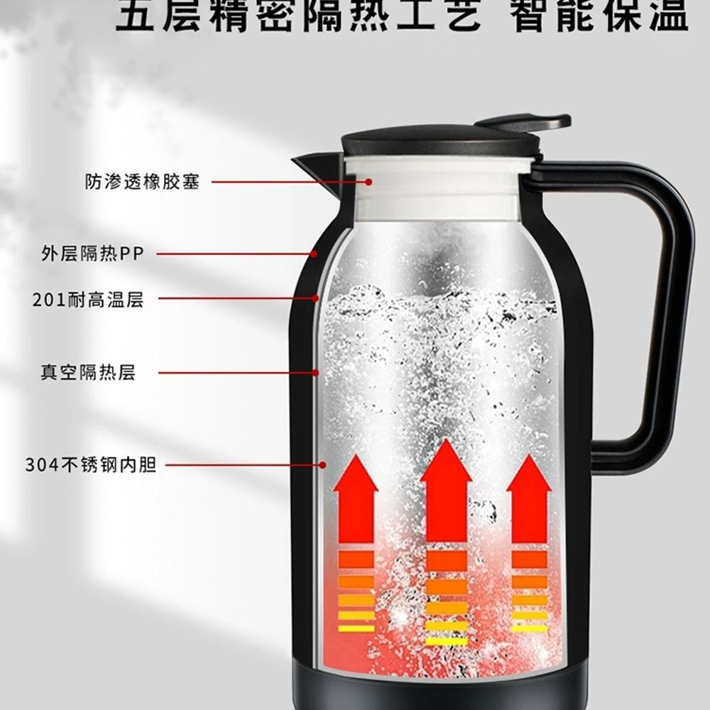 차량용 커피포트 휴대용 가열 24v 텀블러 포트 A. 1200ML 쿨블랙12v24v 차량용 이미지 6