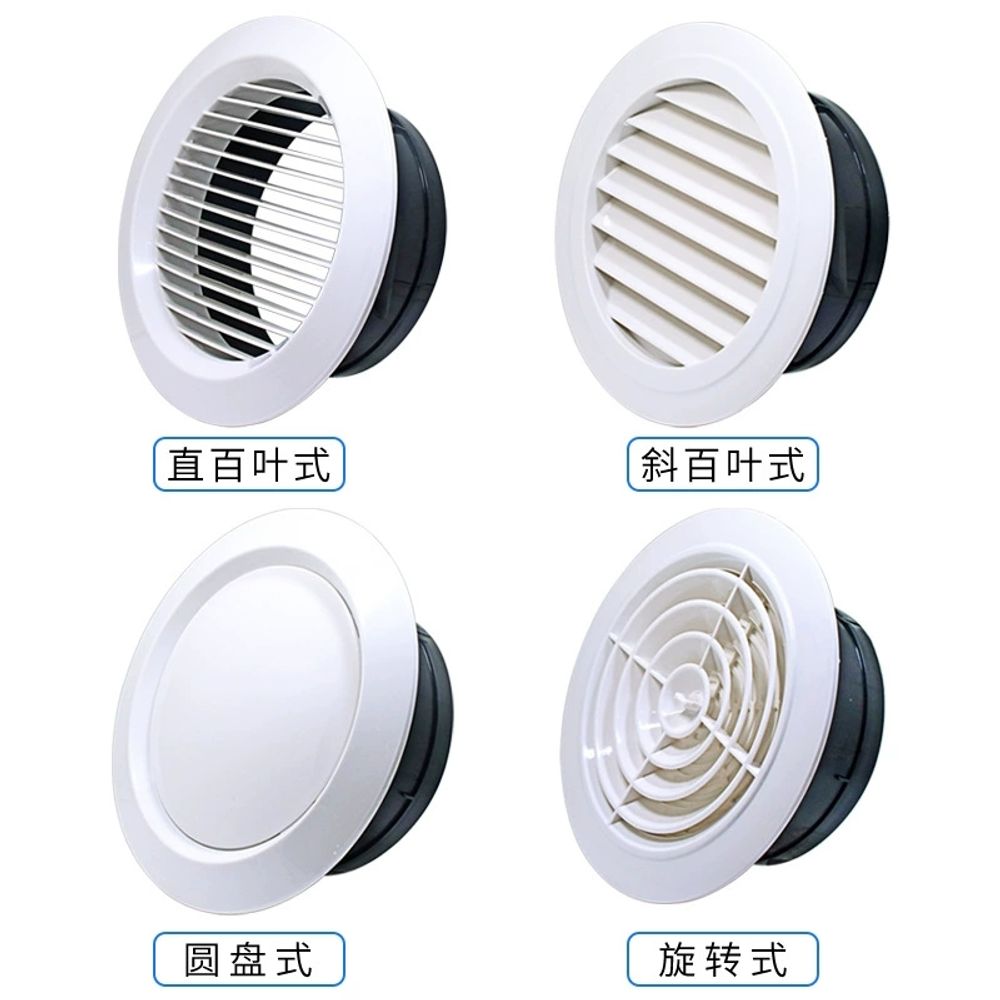 ABS 환기구 아파트 배출구 75mm 루버 조절 원형 송풍구 A. 75mm를 회전시킵니다 - 상품 이미지
