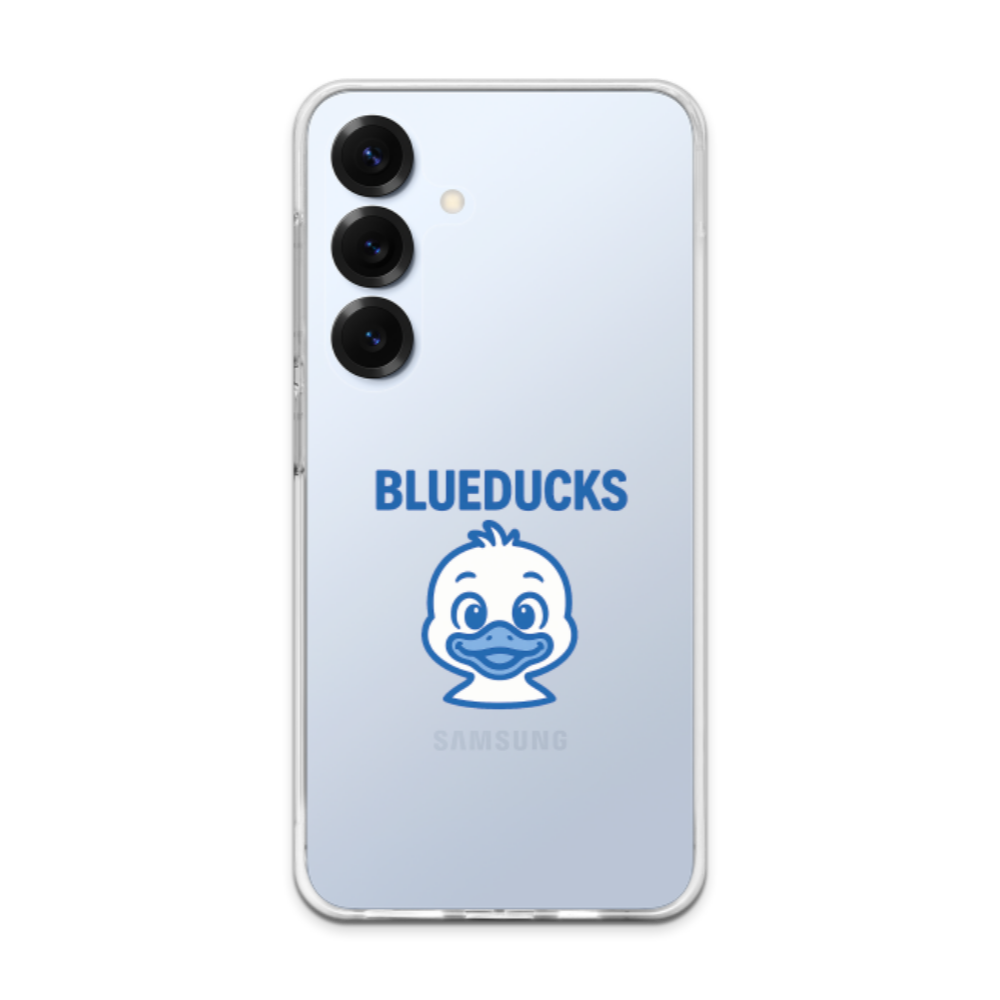 투명 젤리 케이스 / 갤럭시 S25 S24 S23 BLUEDUCKS 베이비덕 캐릭터 로고 / TPU 에어쿠션 스마트폰 보호 케이스 이미지 7