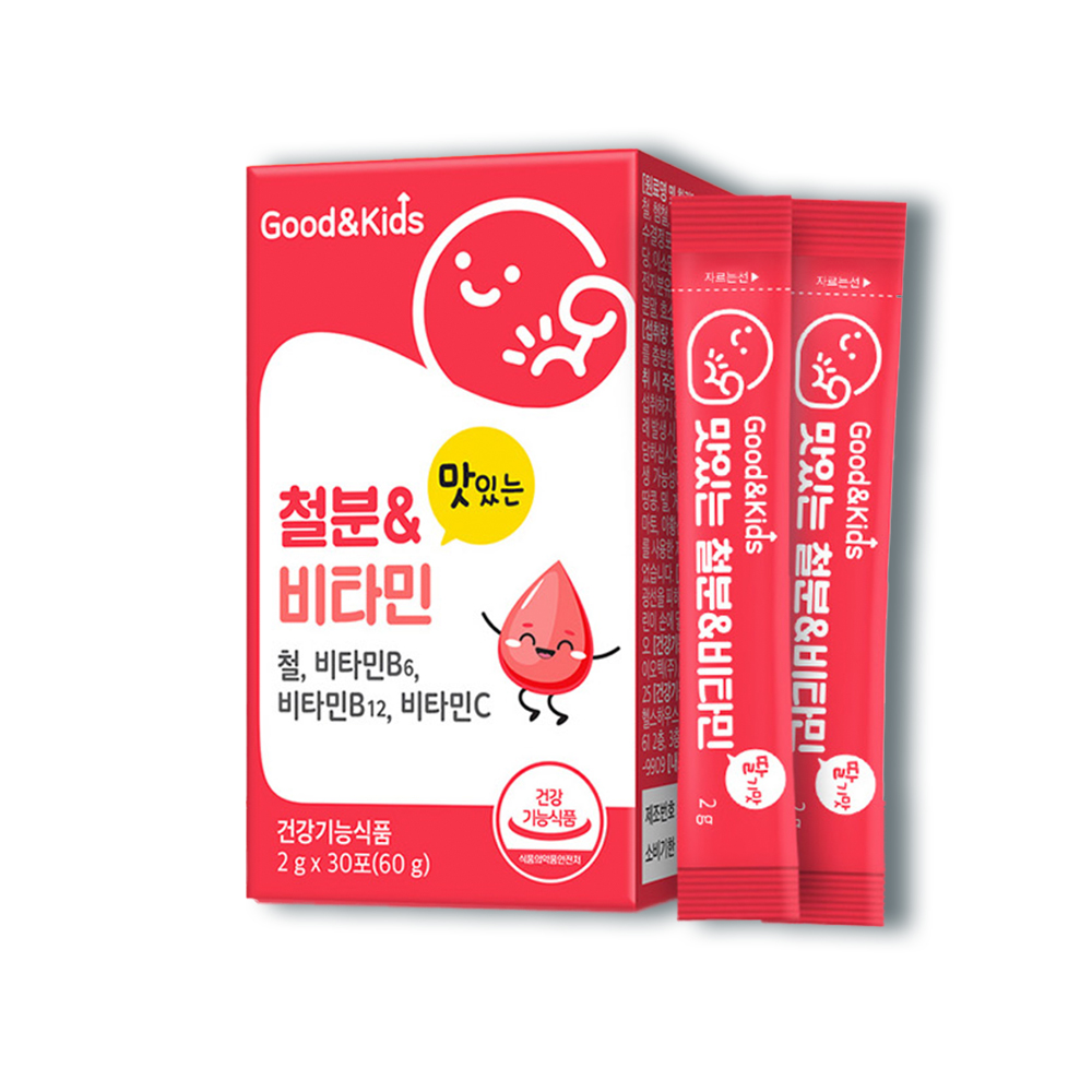 어린이 철분 비타민 딸기맛 분말 스틱 30포, 1개 - 메인 이미지