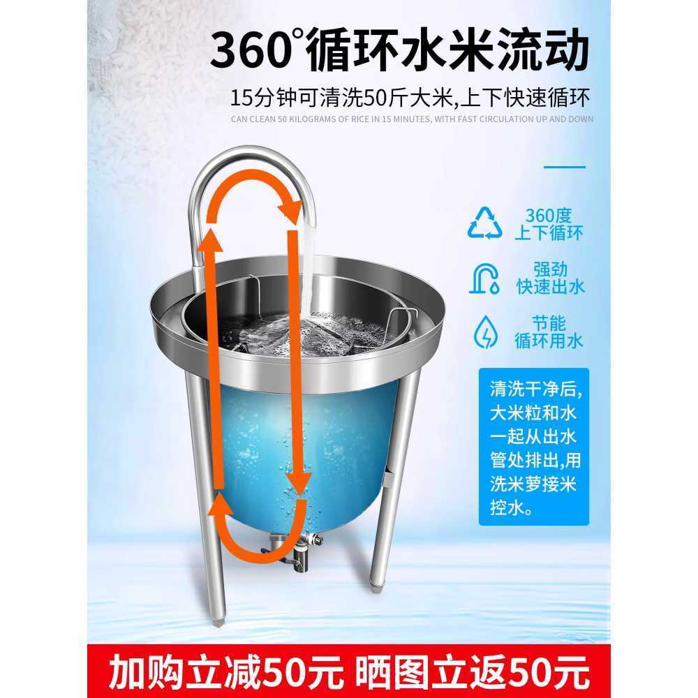 쌀 씻는 기계 대형 세척기 대용량 정미기 곡물 세미기 50kg - 상세 이미지 2
