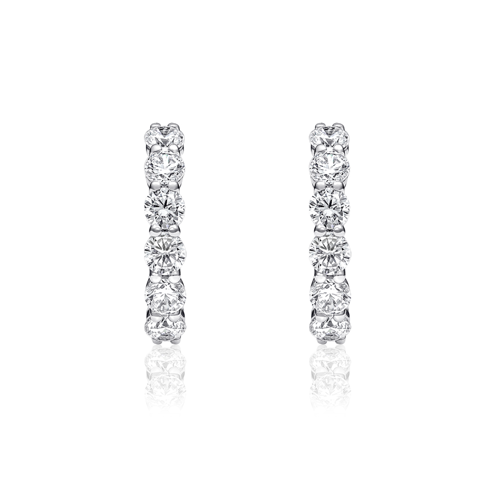 3.00mm 14K 18K 링 원터치 다이아몬드 귀걸이 - 상세 이미지 3