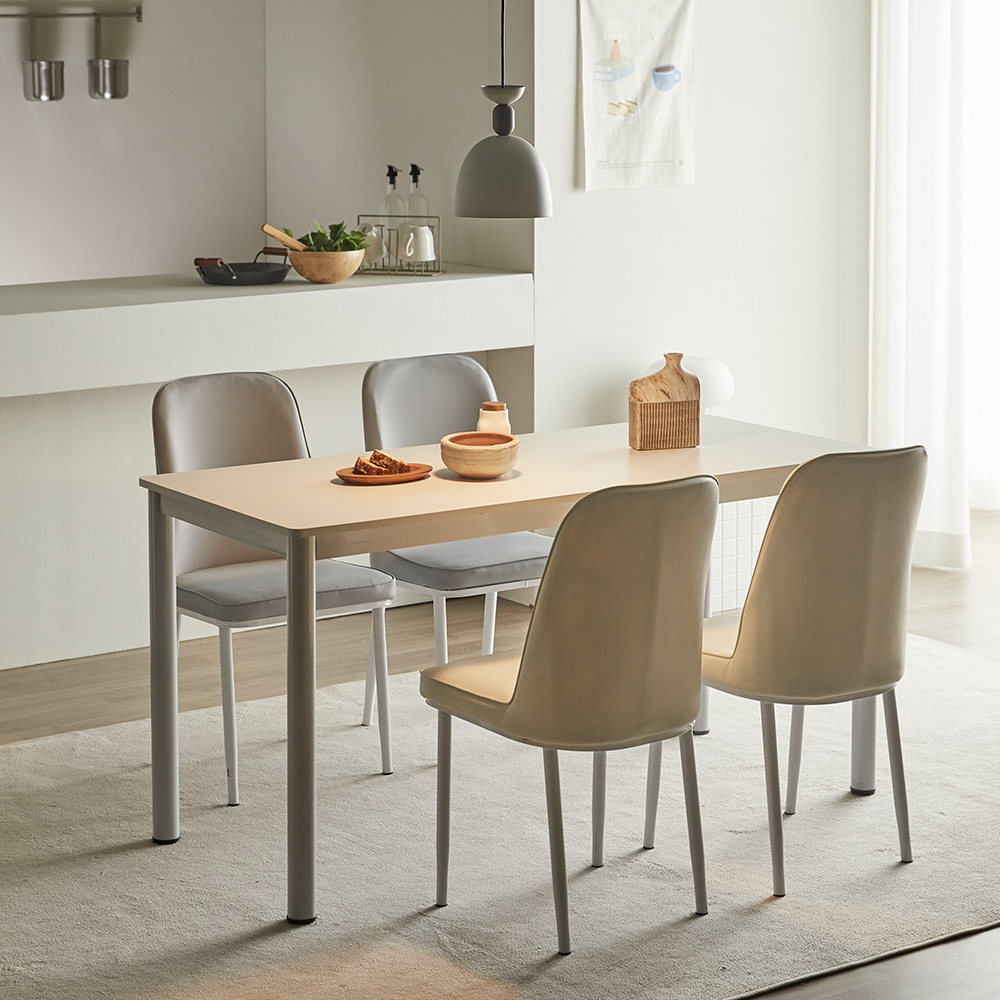 16피스 VONO 1+1 디자인 라운드 고급 의자 편한 식탁 테이블 다이닝 카페가죽의자