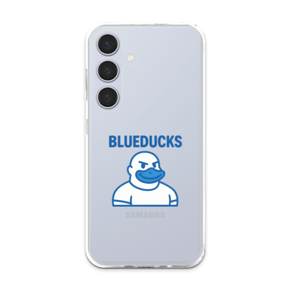 투명 젤리 케이스 / 갤럭시 S25 S24 S23 BLUEDUCKS  근육덕 캐릭터 로고 / TPU 에어쿠션 스마트폰 보호 케이스 - 상세 이미지 4