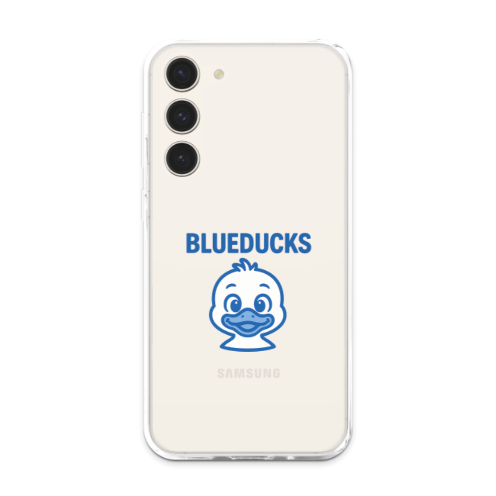 투명 젤리 케이스 / 갤럭시 S25 S24 S23 BLUEDUCKS 베이비덕 캐릭터 로고 / TPU 에어쿠션 스마트폰 보호 케이스 - 상세 이미지 3