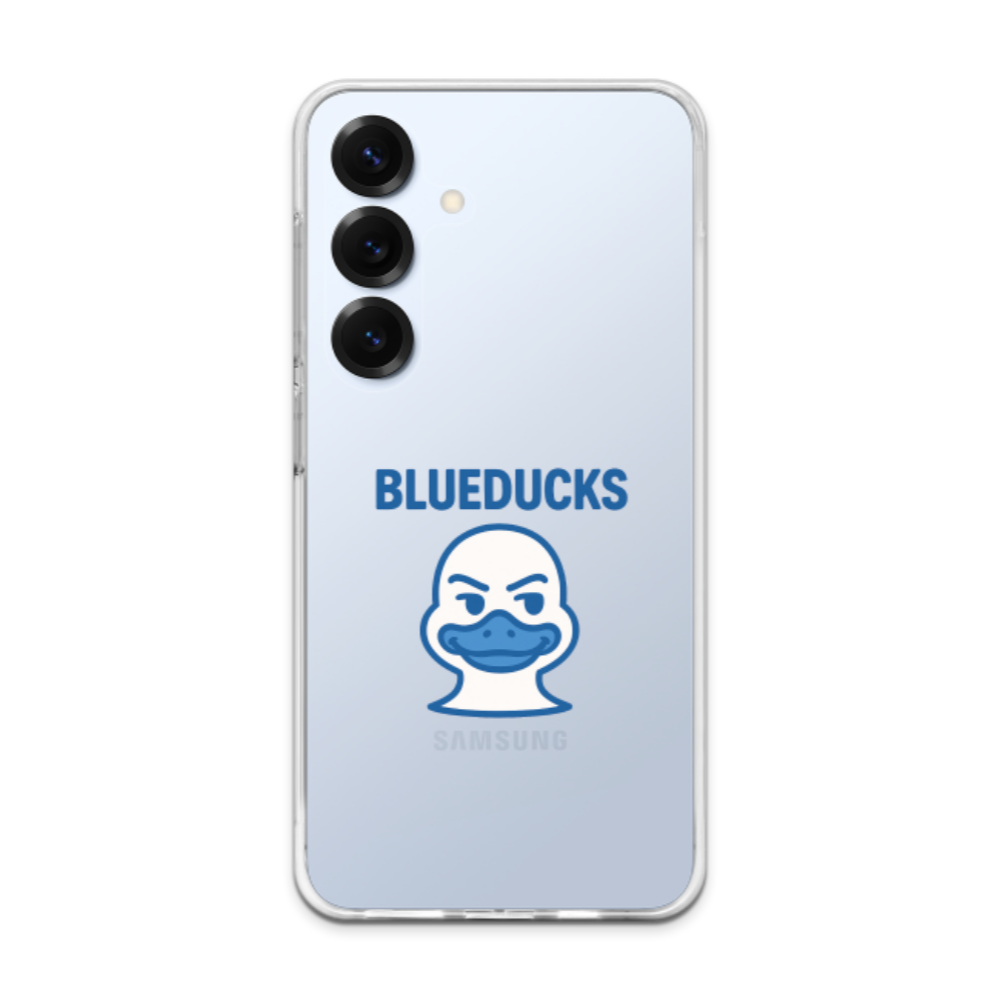 투명 젤리 케이스 / 갤럭시 S25 S24 S23 BLUEDUCKS 버디덕 캐릭터 로고 / TPU 에어쿠션 스마트폰 보호 케이스 이미지 7