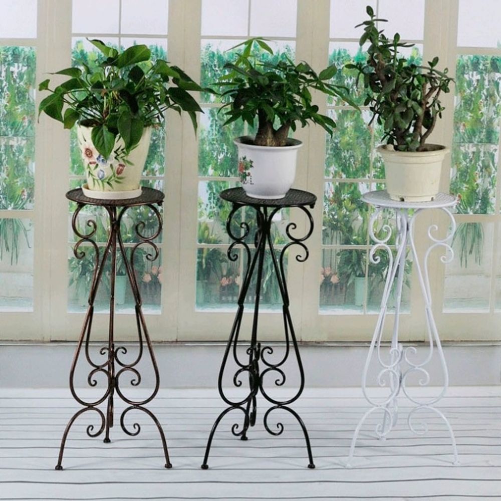 앤틱 철제 화분 테라스 다이 진열대 걸이 거 A. 56cm 높이 Black 디스크 직경 2 이미지 6