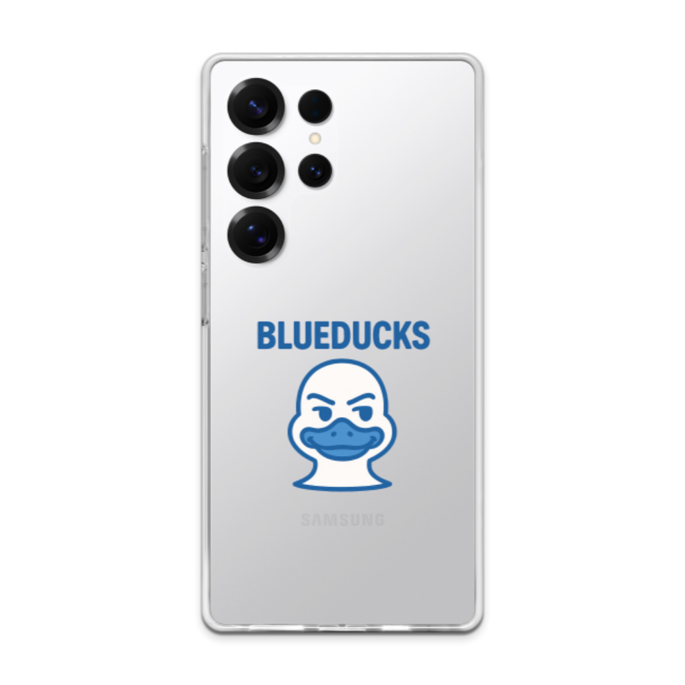 투명 젤리 케이스 / 갤럭시 S25 S24 S23 BLUEDUCKS 버디덕 캐릭터 로고 / TPU 에어쿠션 스마트폰 보호 케이스 이미지 8