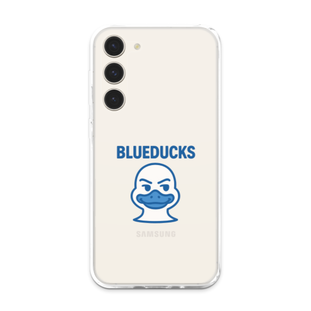 투명 젤리 케이스 / 갤럭시 S25 S24 S23 BLUEDUCKS 버디덕 캐릭터 로고 / TPU 에어쿠션 스마트폰 보호 케이스 - 상세 이미지 3