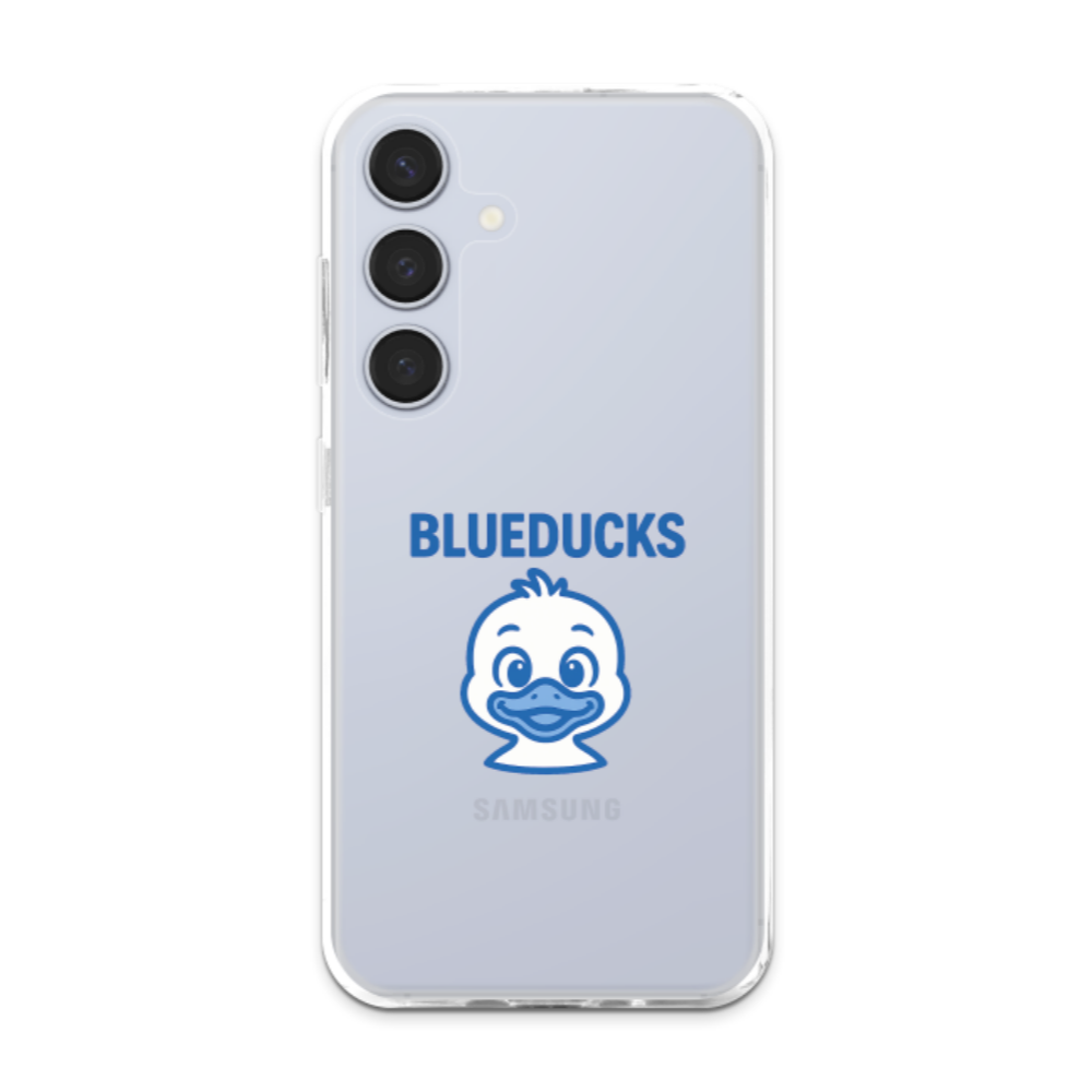 투명 젤리 케이스 / 갤럭시 S25 S24 S23 BLUEDUCKS 베이비덕 캐릭터 로고 / TPU 에어쿠션 스마트폰 보호 케이스 - 상세 이미지 4