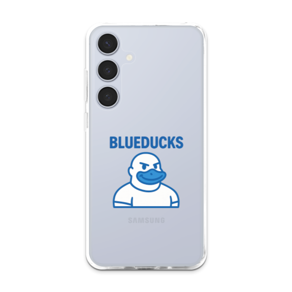 투명 젤리 케이스 / 갤럭시 S25 S24 S23 BLUEDUCKS 근육덕 캐릭터 로고 / TPU 에어쿠션 스마트폰 보호 케이스 이미지 6