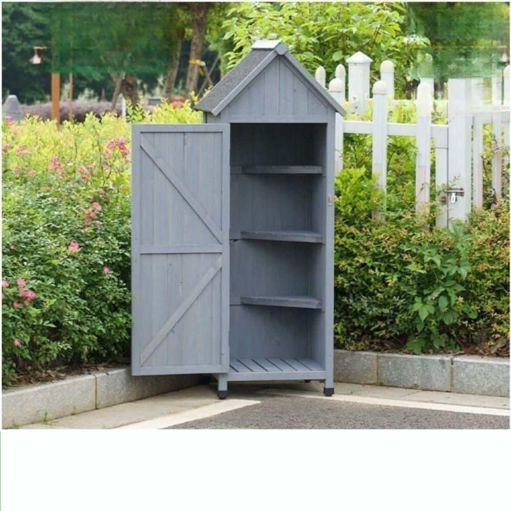 야외 원목창고 농기구보관함 농막 전원주택 정원 간이창고 A 스카이블루 51x46x157