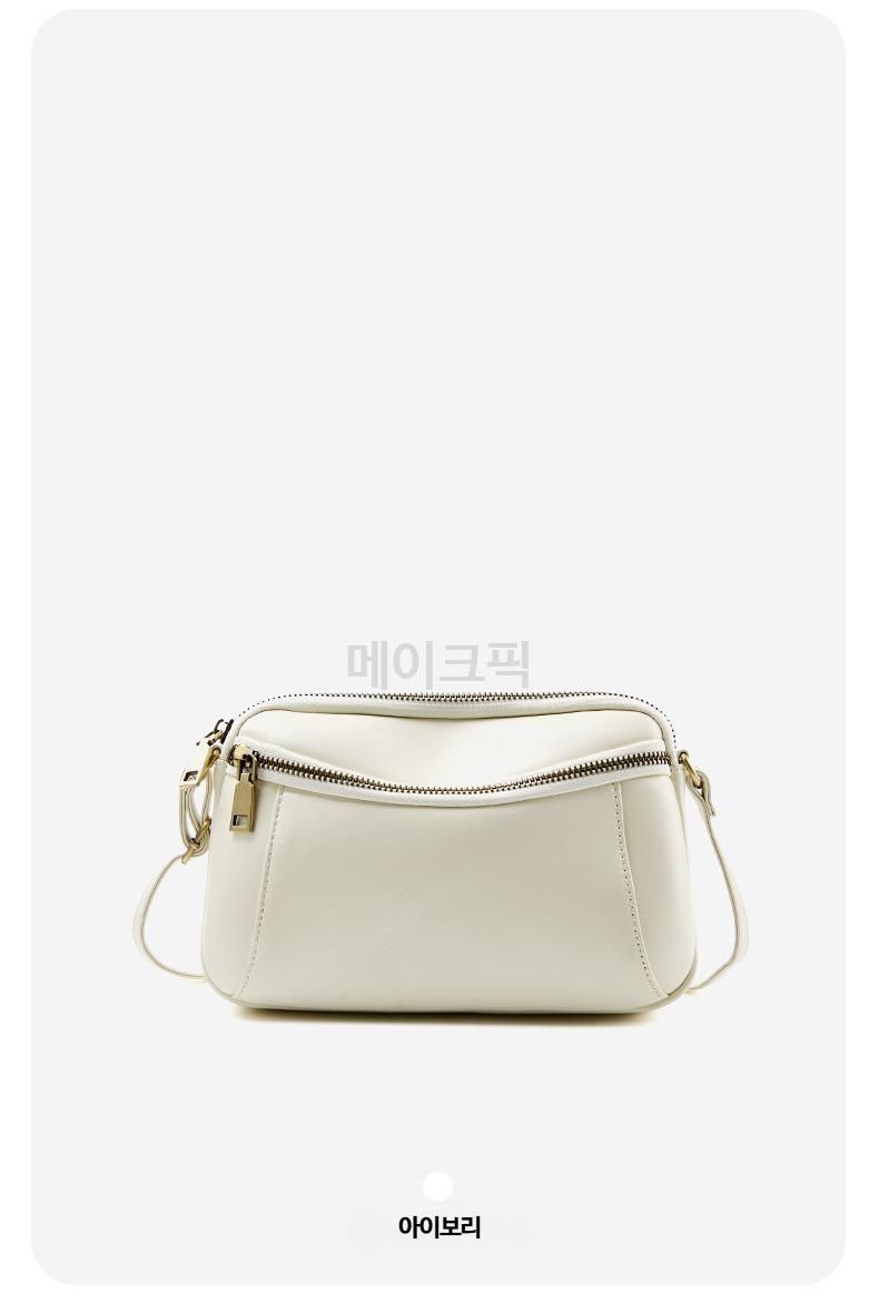 여성 소가죽 미니 크로스백 중년 여성용 경량 캐주얼 가방 데일리 나들이 외출용 고급스러운 디자인 활용도 높은 가방 - 상세 이미지 5