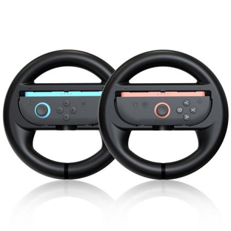 [Vilante][해외]닌텐도 스위치 2, 2용 빌란테 2 팩 스티어링 휠, 마리오 카트 8 디럭스 레이싱 휠 그립 조이 콘 컨트롤러용
