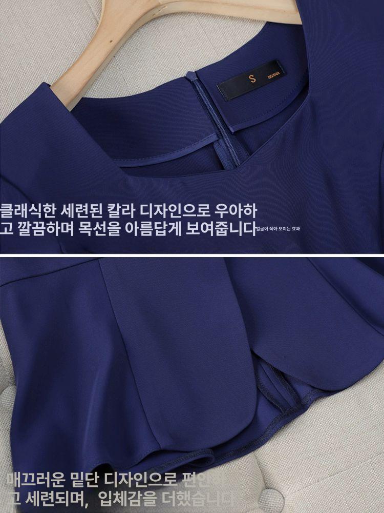 병원코디네이터유니폼 반팔 강사복 정장 바지 스커트 세트 KL976 블랙 수트 + 6001HBQ 블랙 미니스커트 + CK623 블랙 슬랙스 S - 상세 이미지 5