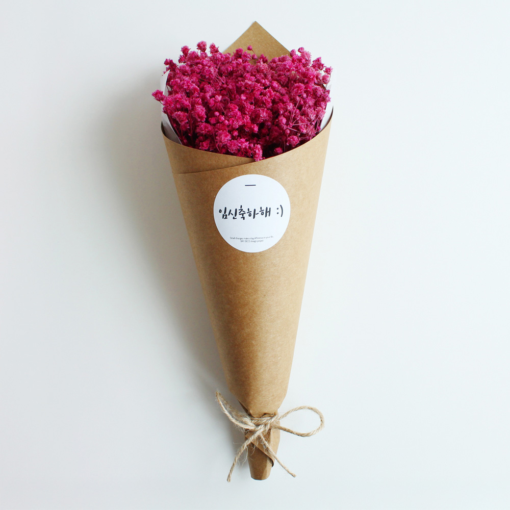 임신축하꽃 안개꽃 프리저브드플라워 꽃다발 중형 드라이플라워 선물