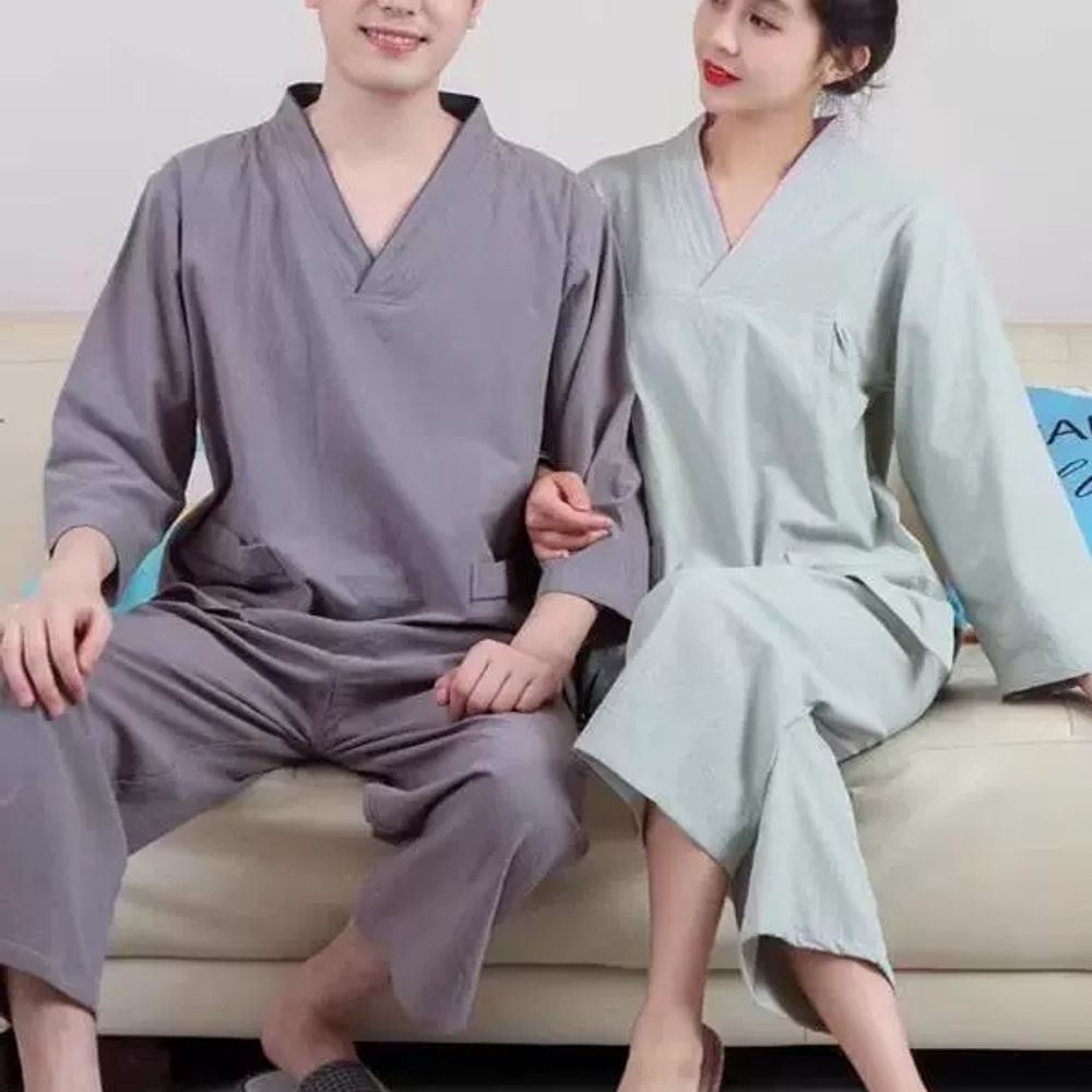 찜질복긴팔 사우나 마사지복 단체복 한증복 황토 찜질방 A. 4XL, A. 진한 파란색 - 상세 이미지 3