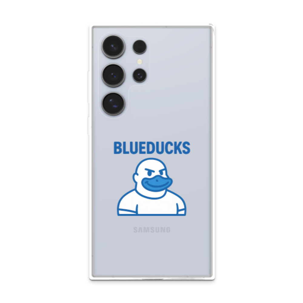 투명 젤리 케이스 / 갤럭시 S25 S24 S23 BLUEDUCKS  근육덕 캐릭터 로고 / TPU 에어쿠션 스마트폰 보호 케이스 - 상세 이미지 5
