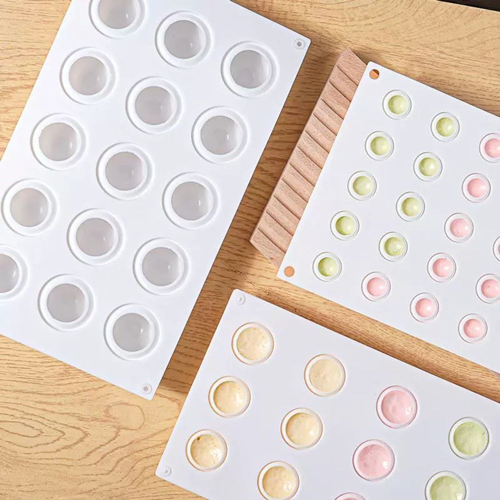 초코볼 몰드 원형 22mm 일반 나무 베이킹 구 A. 35피스 구형 실리콘 몰드 2.2cm - 상세 이미지 4