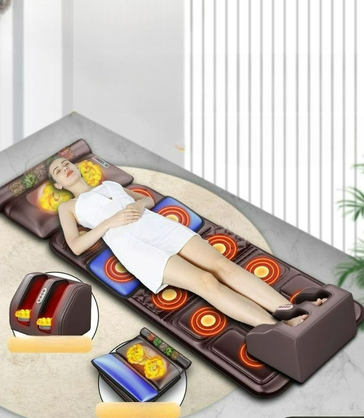 전신안마매트 부모님 선물 마사지 쿠션 안마기 온열안마 피로회복 5합1 열압 3D 약침 /가죽판 발바닥 마사지 탈착식 약침 + 6키 제어 - 상품 이미지