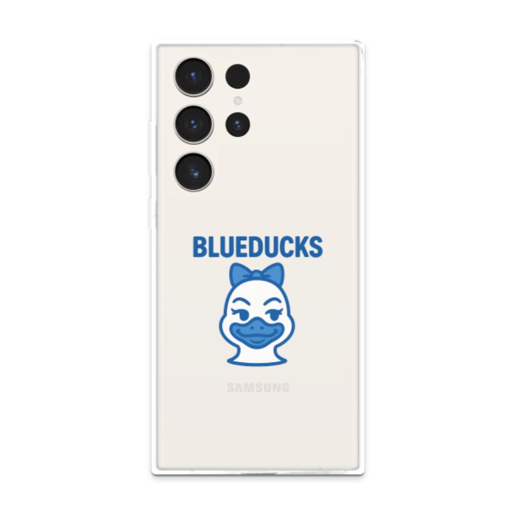 투명 젤리 케이스 / 갤럭시 S25 S24 S23 BLUEDUCKS 러블리덕 캐릭터 / TPU 에어쿠션 스마트폰 보호 케이스 - 상세 이미지 2