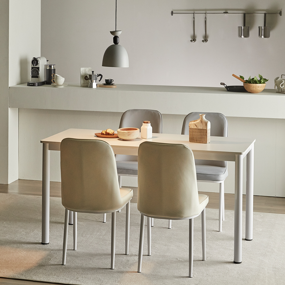 16피스 VONO 1+1 디자인 라운드 고급 의자 편한 식탁 테이블 다이닝 카페가죽의자