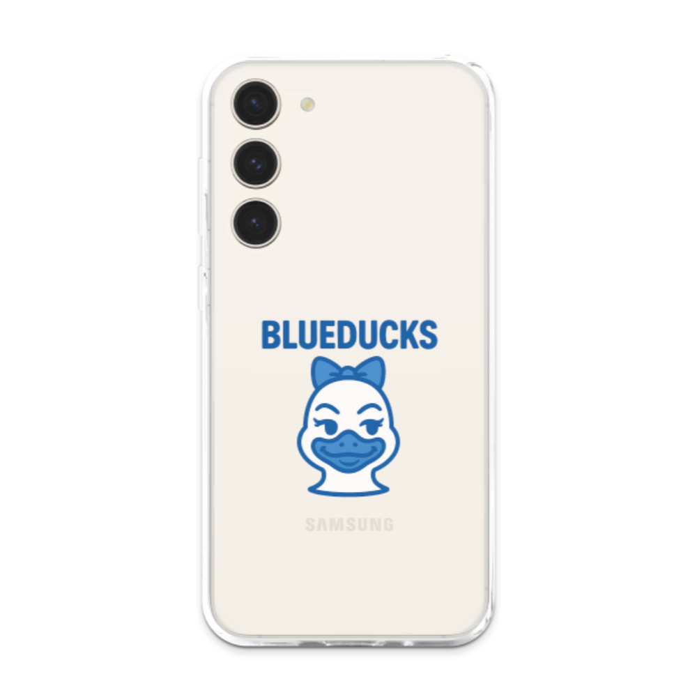투명 젤리 케이스 / 갤럭시 S25 S24 S23 BLUEDUCKS 러블리덕 캐릭터 / TPU 에어쿠션 스마트폰 보호 케이스 - 상세 이미지 3